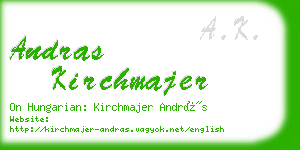 andras kirchmajer business card